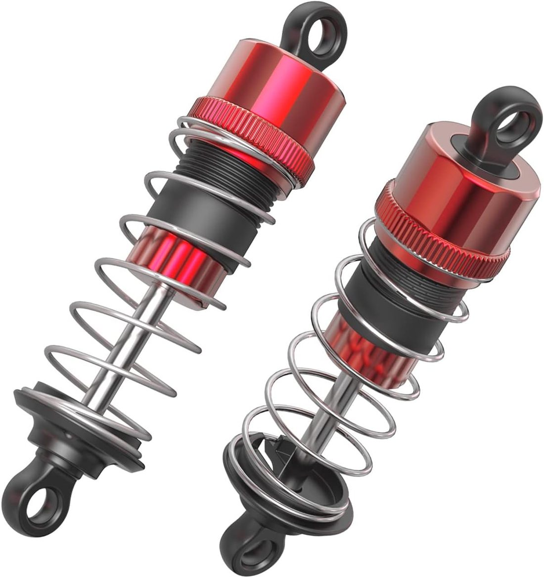 16510R Aluminium-Capped Oil-Filled Shocks, Red — HYPER GO